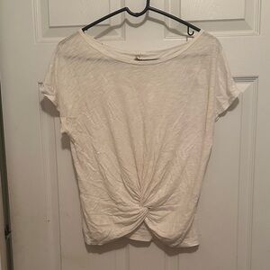 Elan White Twist-Front Top